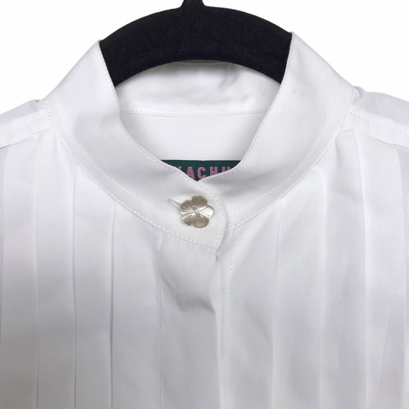 AlexaChung White 100% Cotton Pleated Placket Tuxedo Shirt - Picture 7 of 13